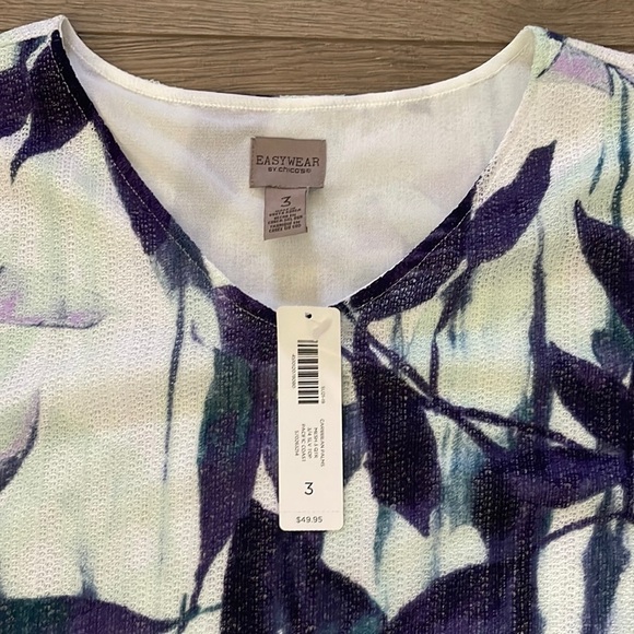 Easywear by Chico's Women's 3/4 sleeve mesh top NWT Size 3 - Picture 3 of 10